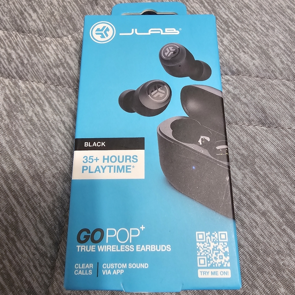 JLAB GO AIR POP+ True Wireless Earbuds & Charging Case, Black 🎧
